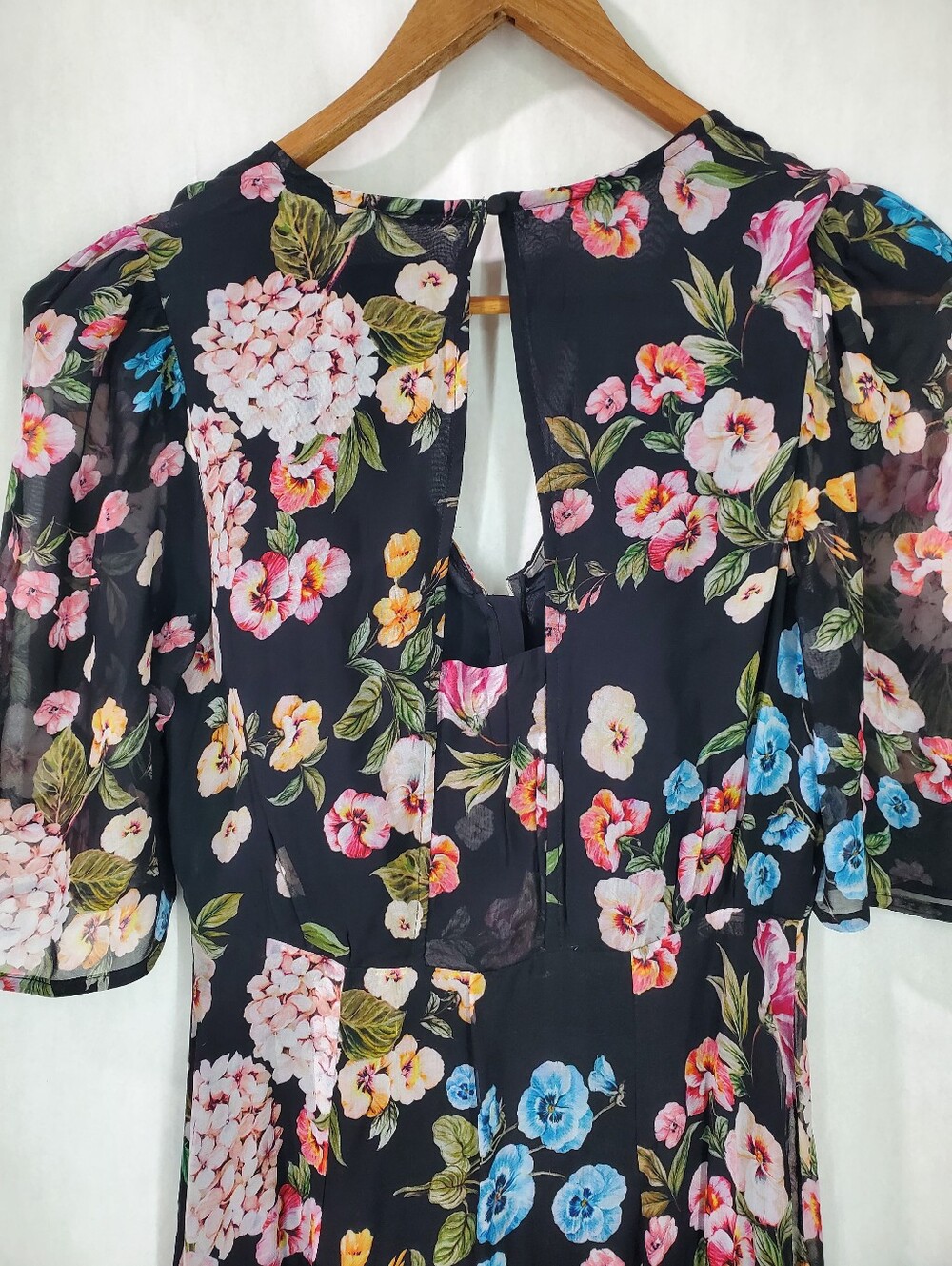 Anthropologie Maeve puff-sleeve Midi dress Romantic Cottagecore Prairie Floral - Picture 11 of 14